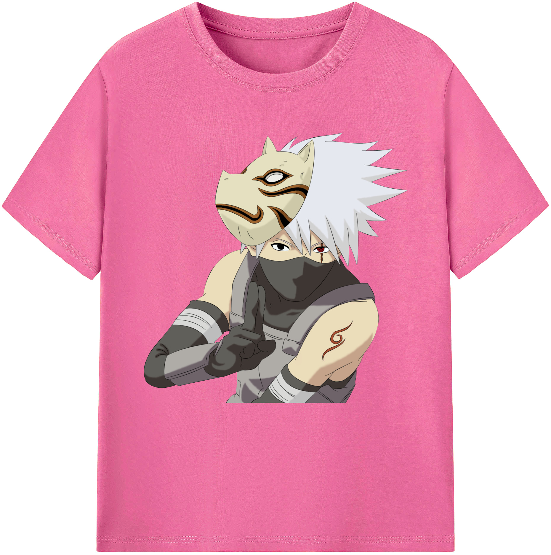 （画像用） NARUTO -ナルト- はたけ カカシ Hatake Kakashi レディースカジュアルプリントTシャツ（綿100％）
